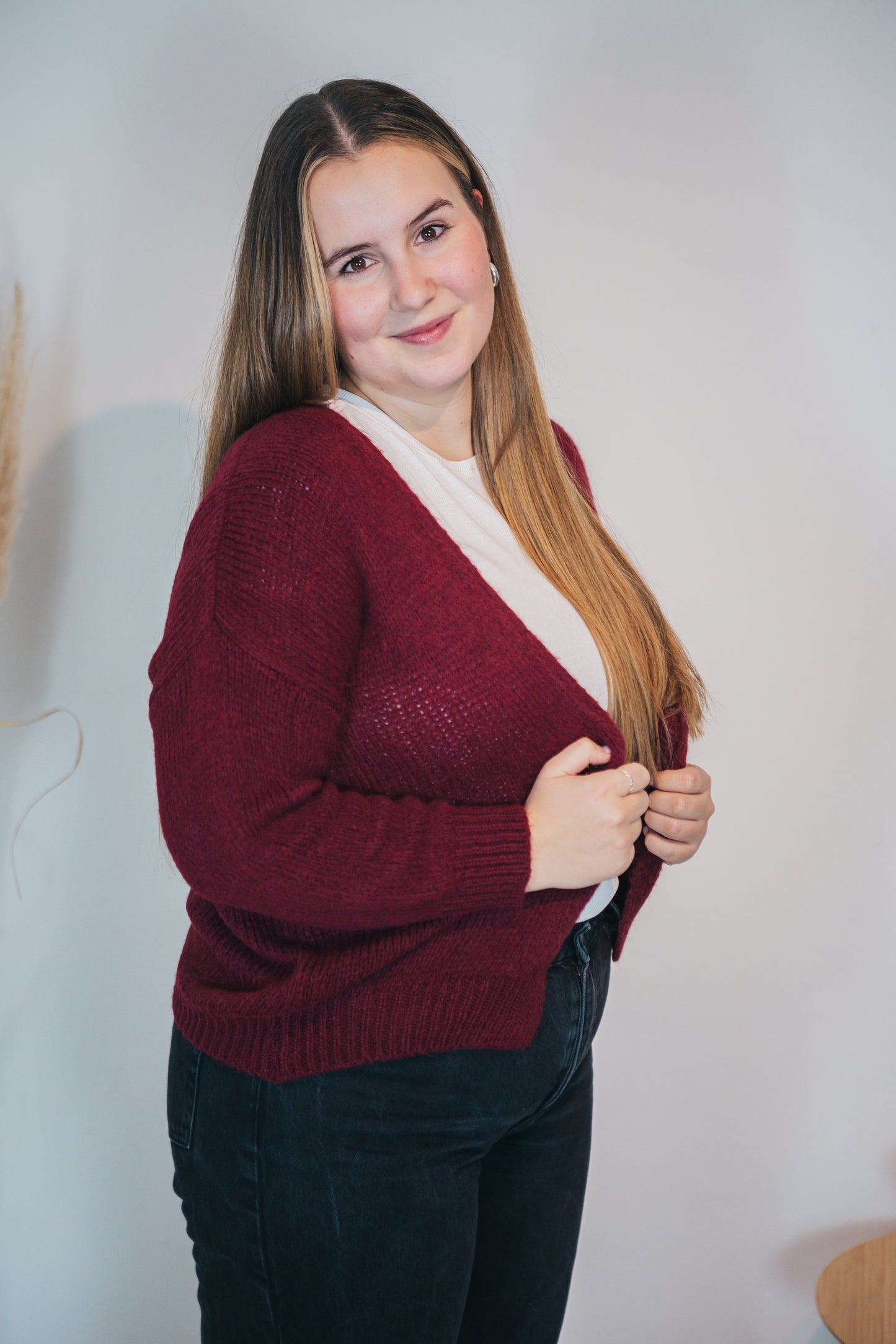 Strickjacke "Supersoft" Bordeaux