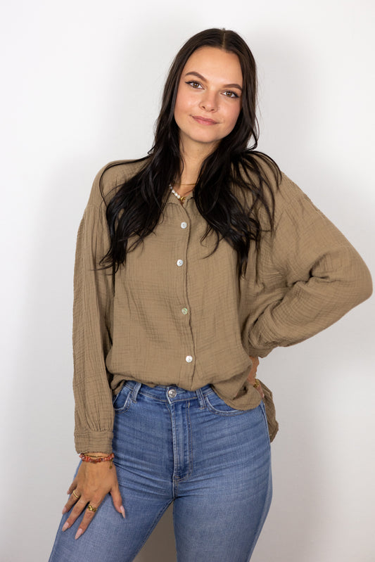 Musselinbluse oversized kurz