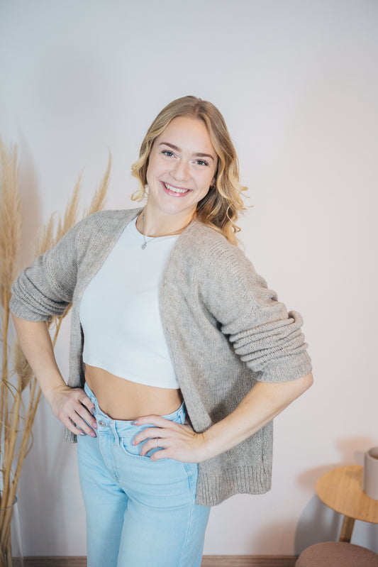 Strickjacke "Supersoft" Greige