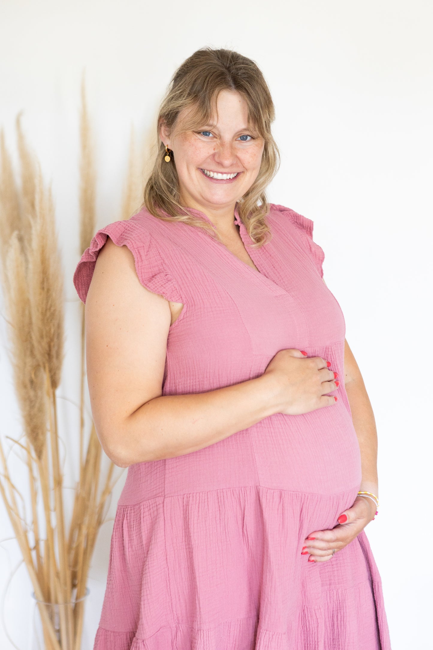 Musselinkleid "Vani" altrosa