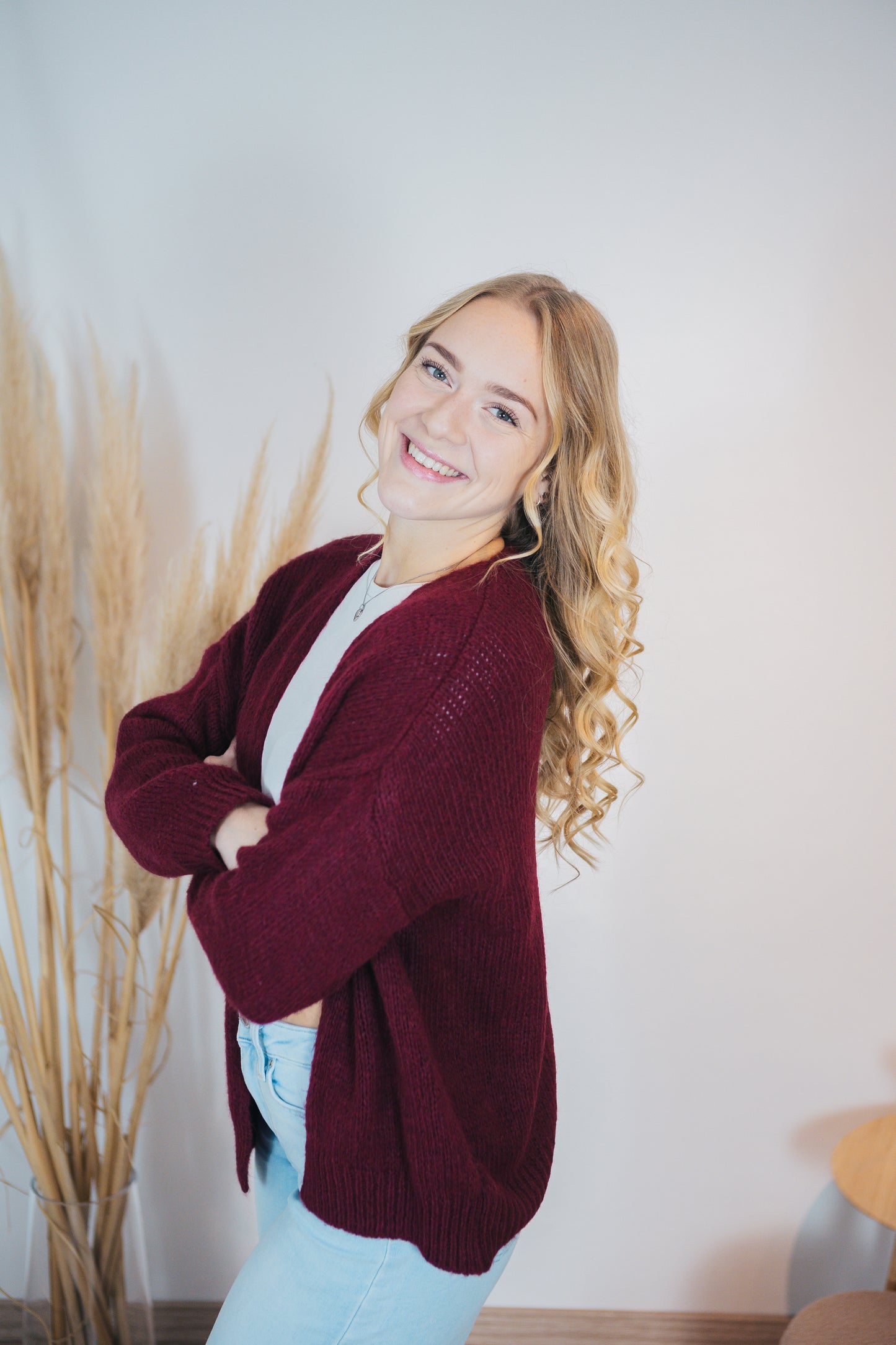 Strickjacke "Supersoft" Bordeaux