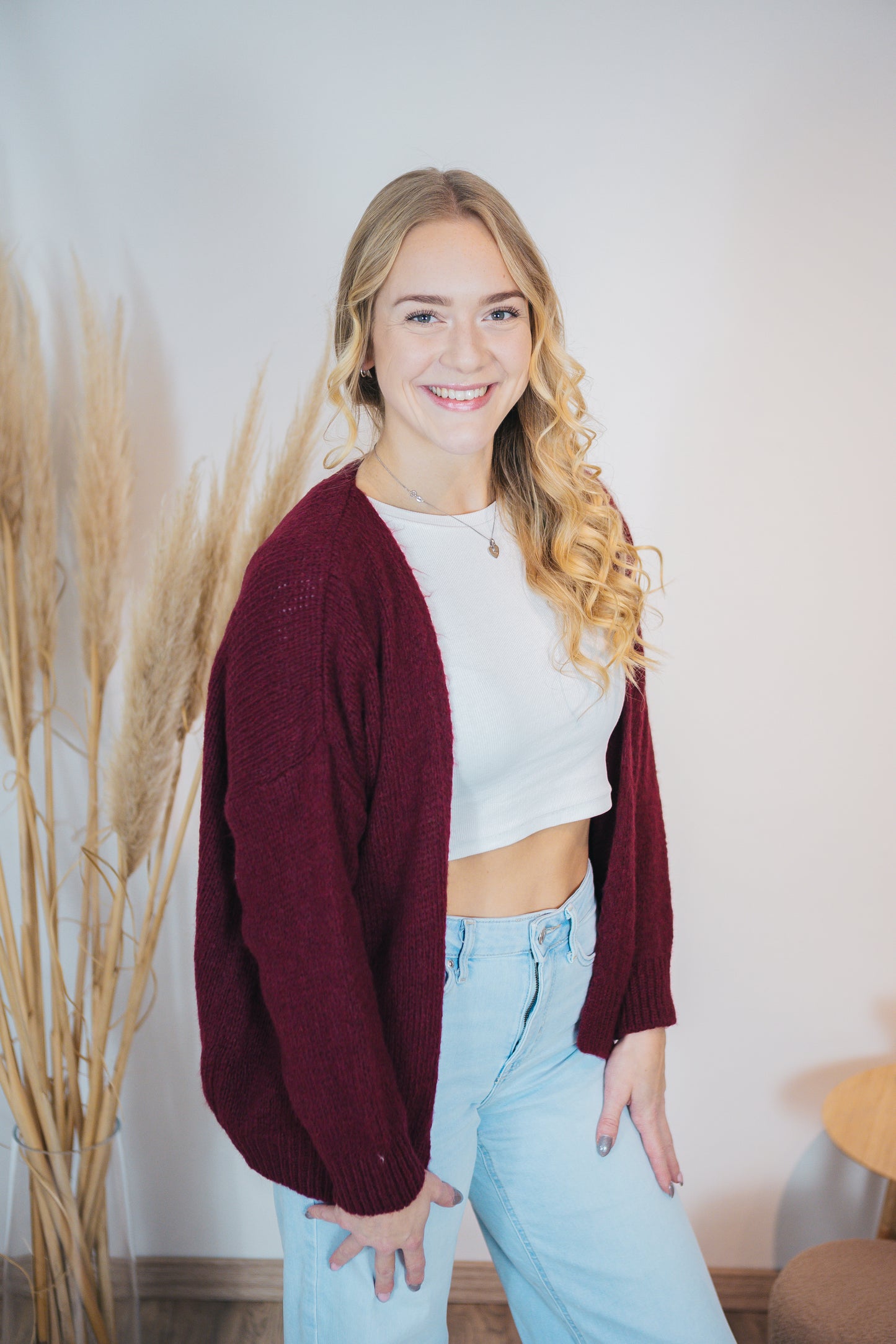 Strickjacke "Supersoft" Bordeaux