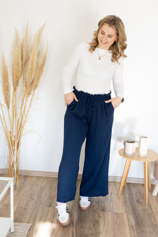 Musselinhose "Lucie" dunkelblau