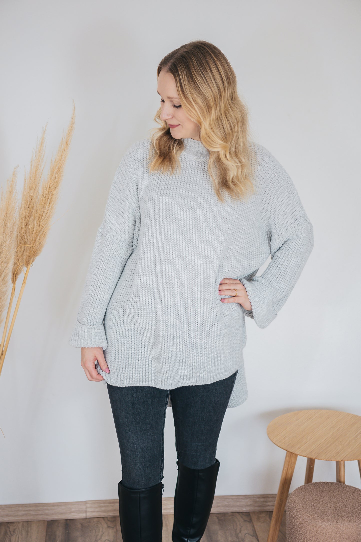 Pulloverkleid "Mia" hellgrau