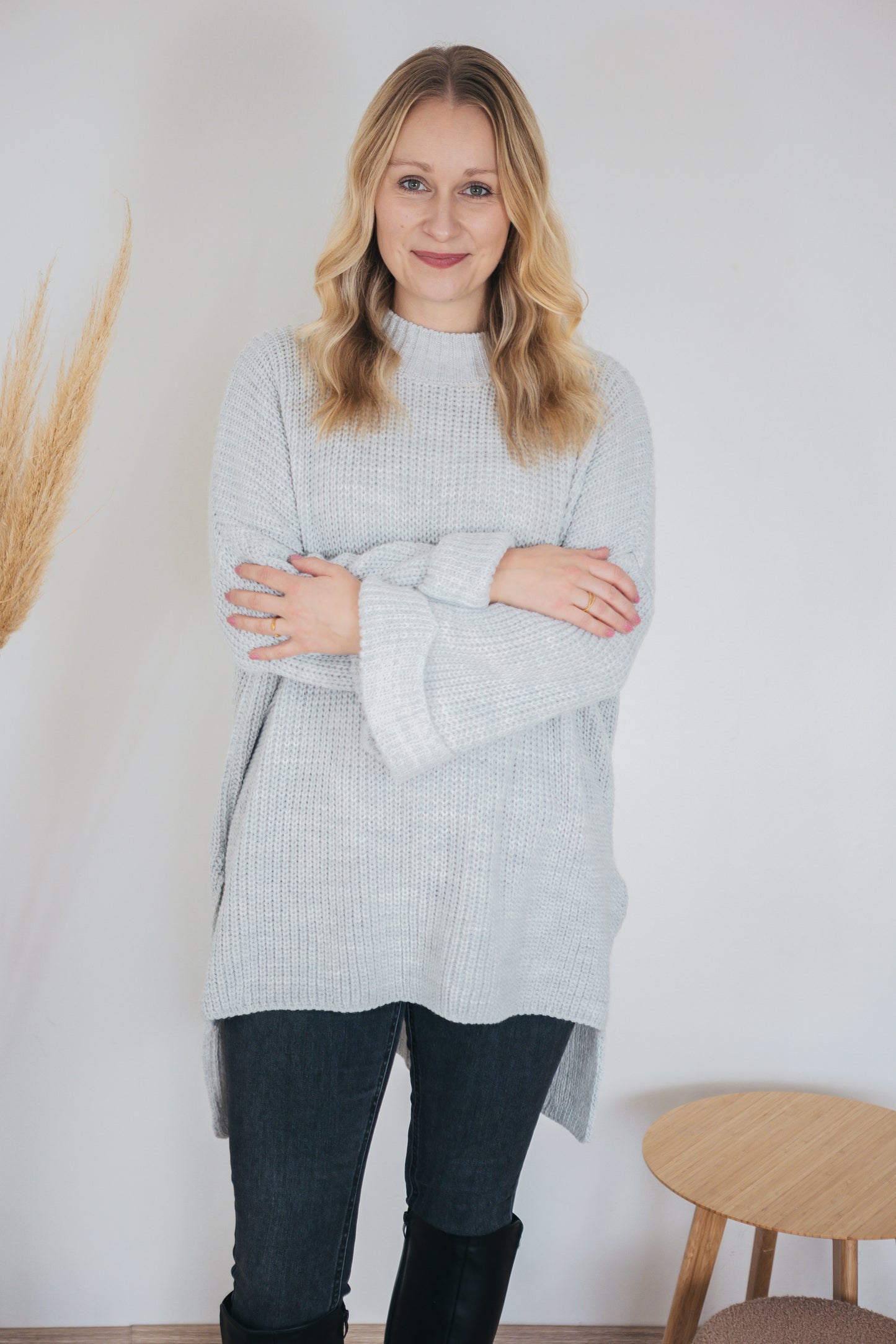 Pulloverkleid "Mia" hellgrau