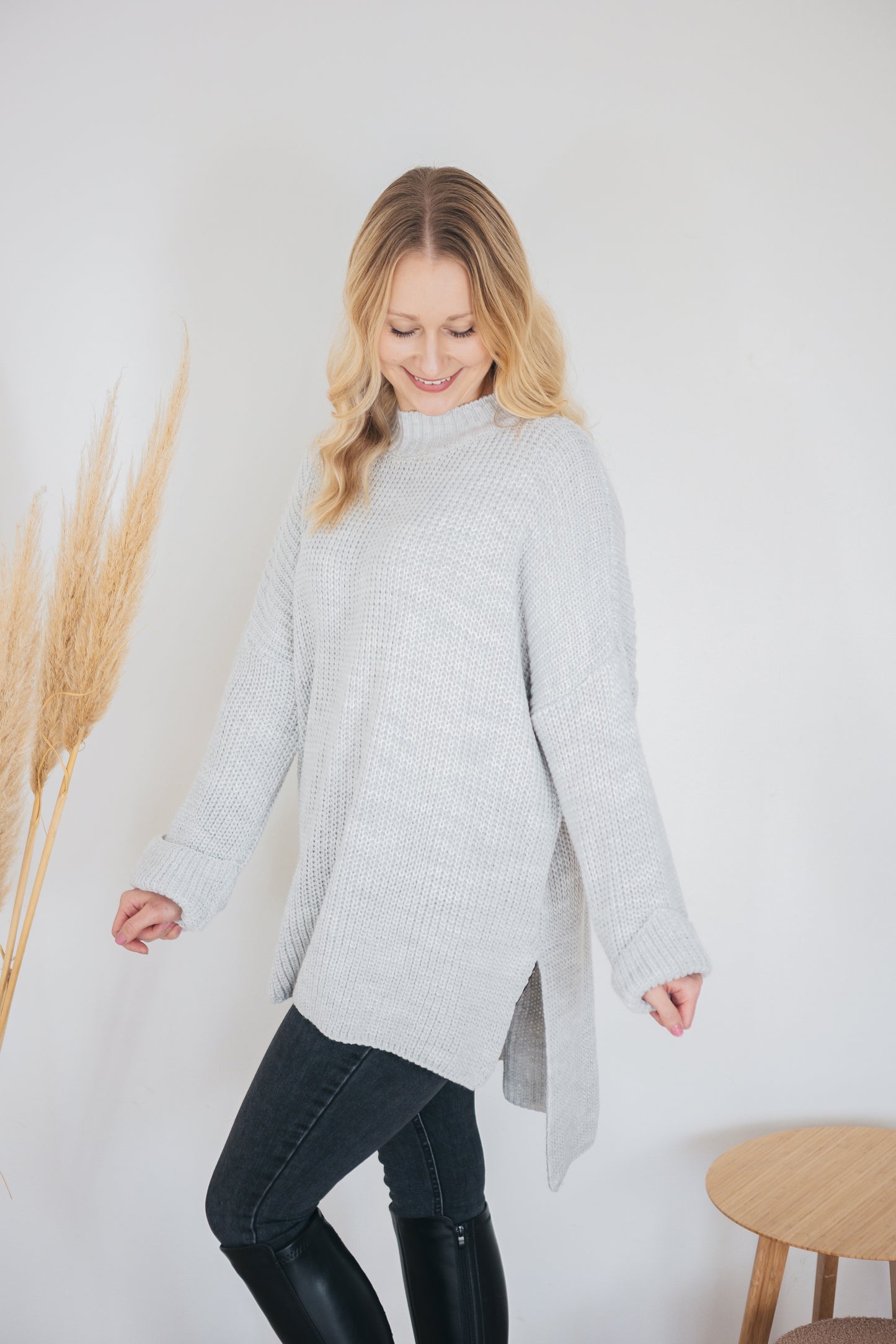 Pulloverkleid "Mia" hellgrau