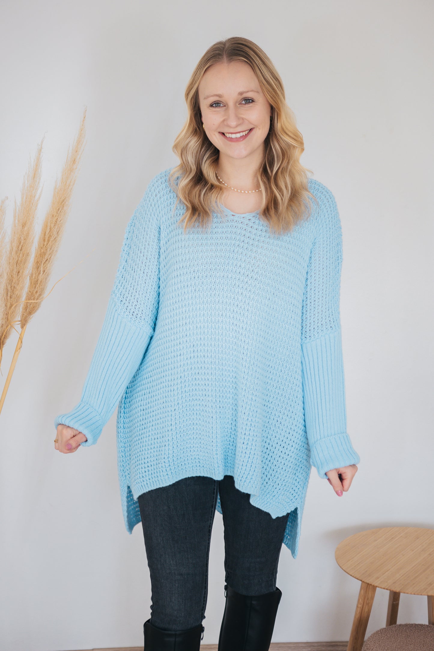 Pulloverkleid "Stine" hellblau