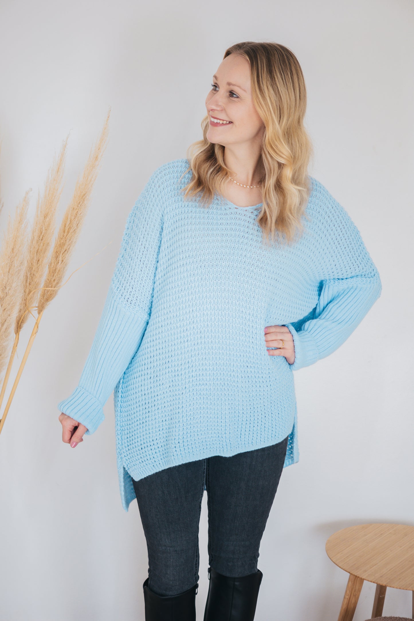 Pulloverkleid "Stine" hellblau