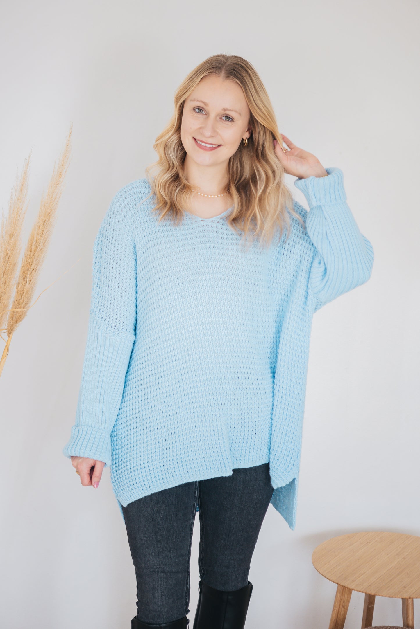 Pulloverkleid "Stine" hellblau