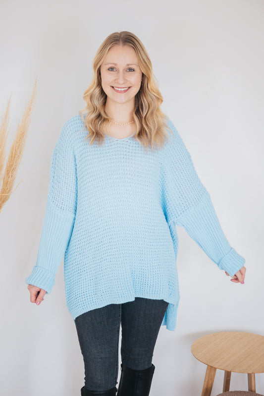 Pulloverkleid "Stine" hellblau