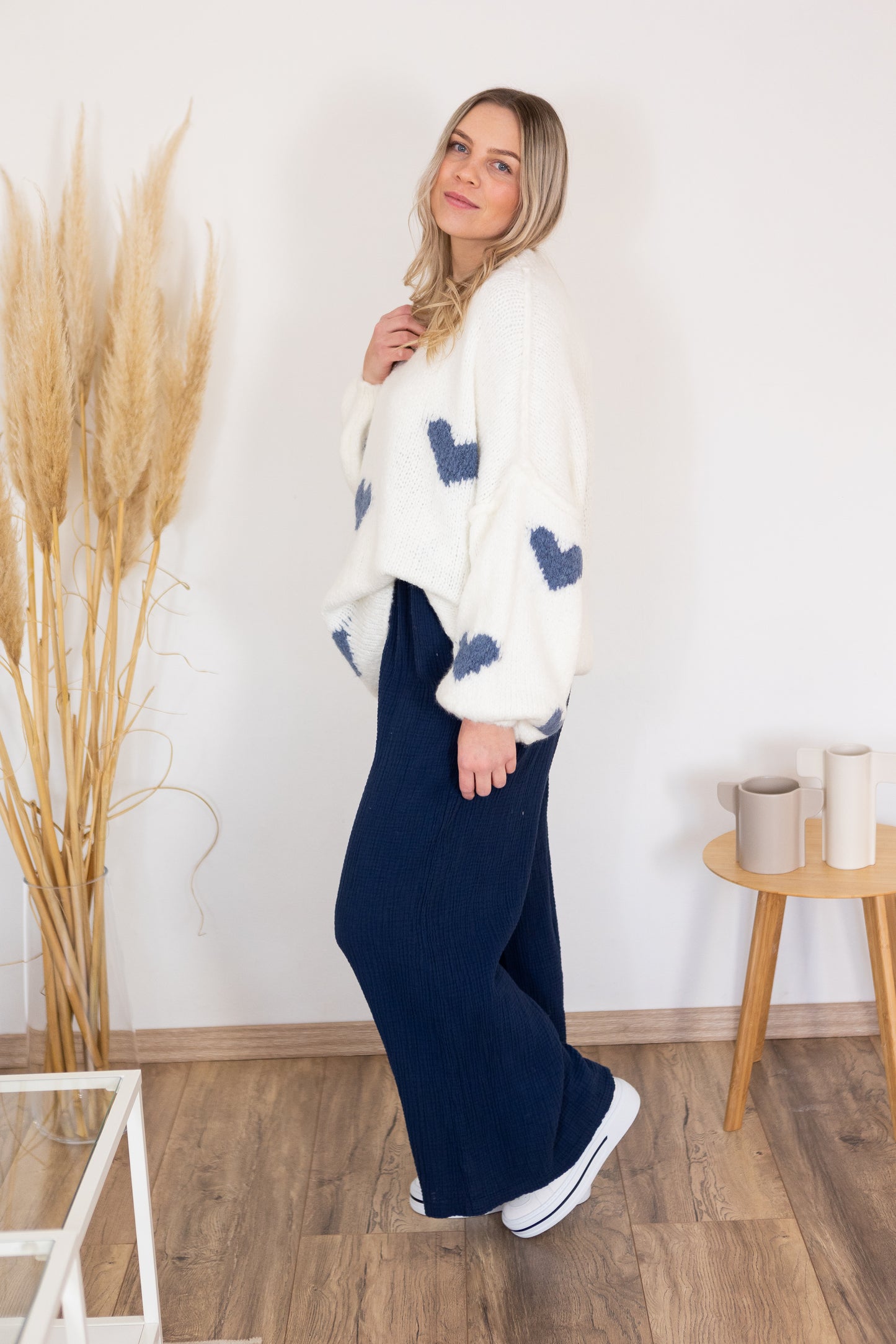 Oversized Pullover "Milli" mit Herzen