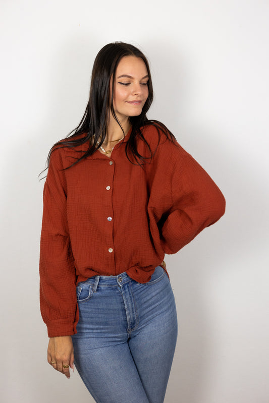 Musselinbluse oversized kurz