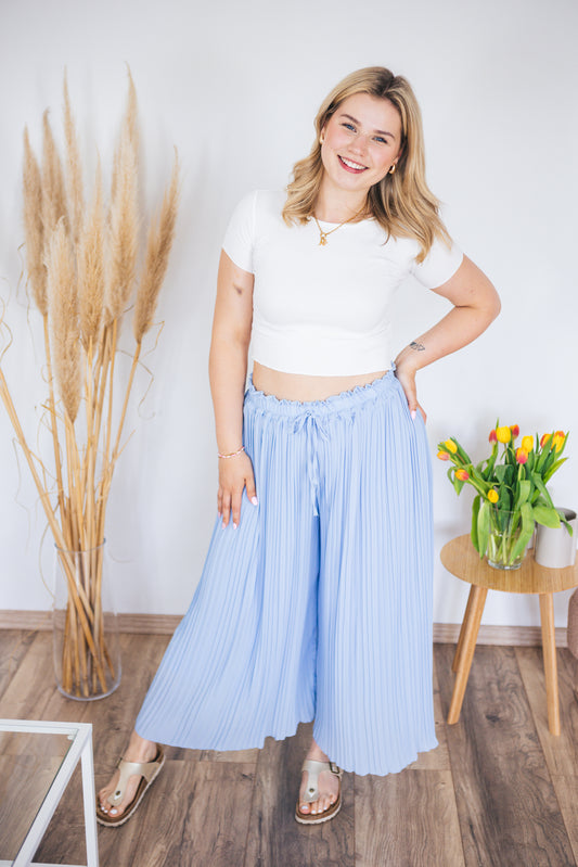 Plisseehose "Tania" hellblau