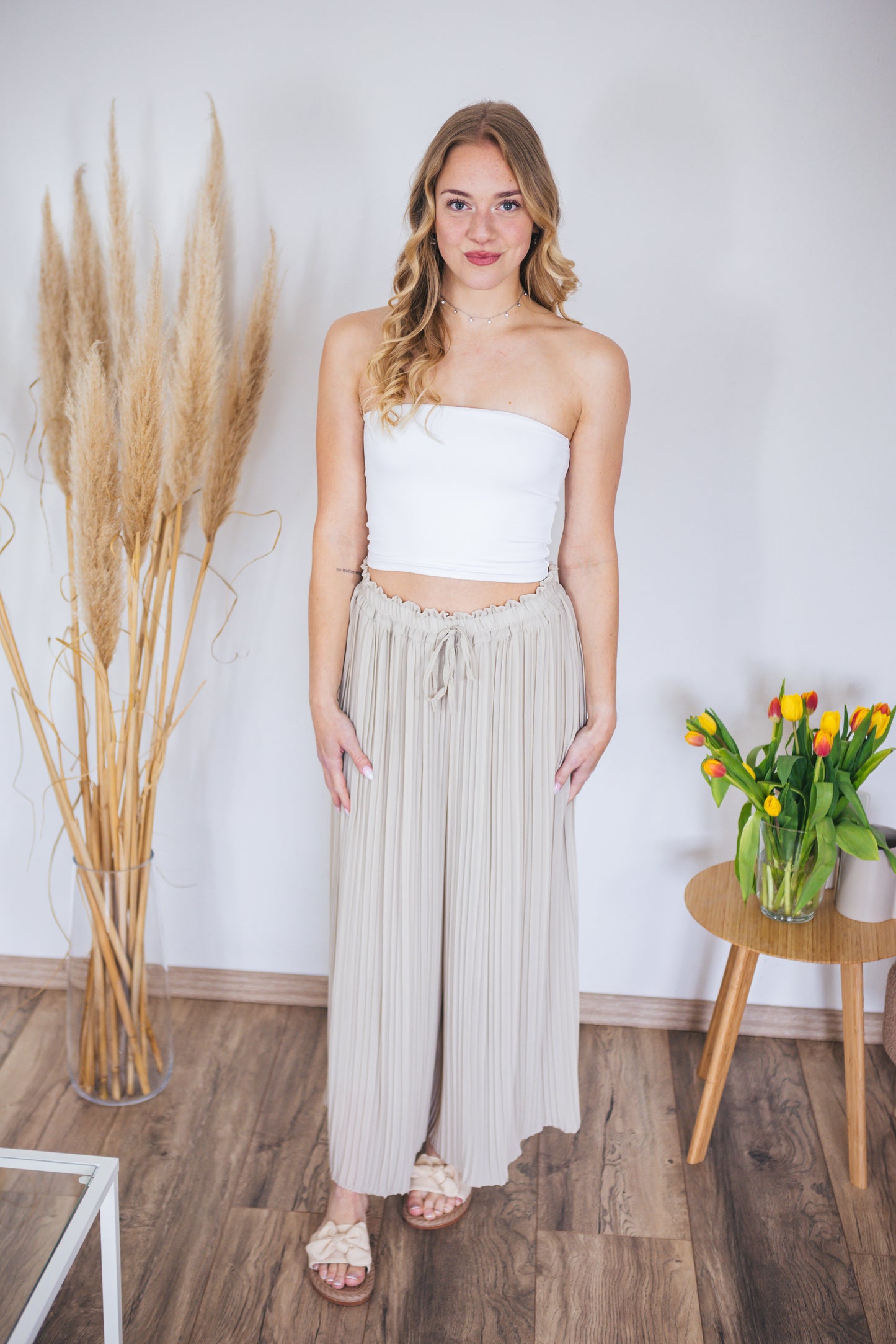 Plisseehose "Tania" beige