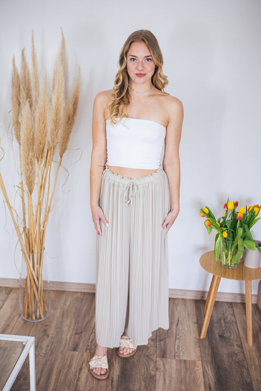 Plisseehose "Tania" beige