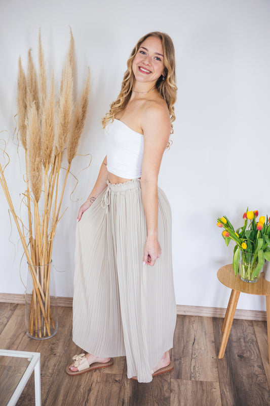 Plisseehose "Tania" beige