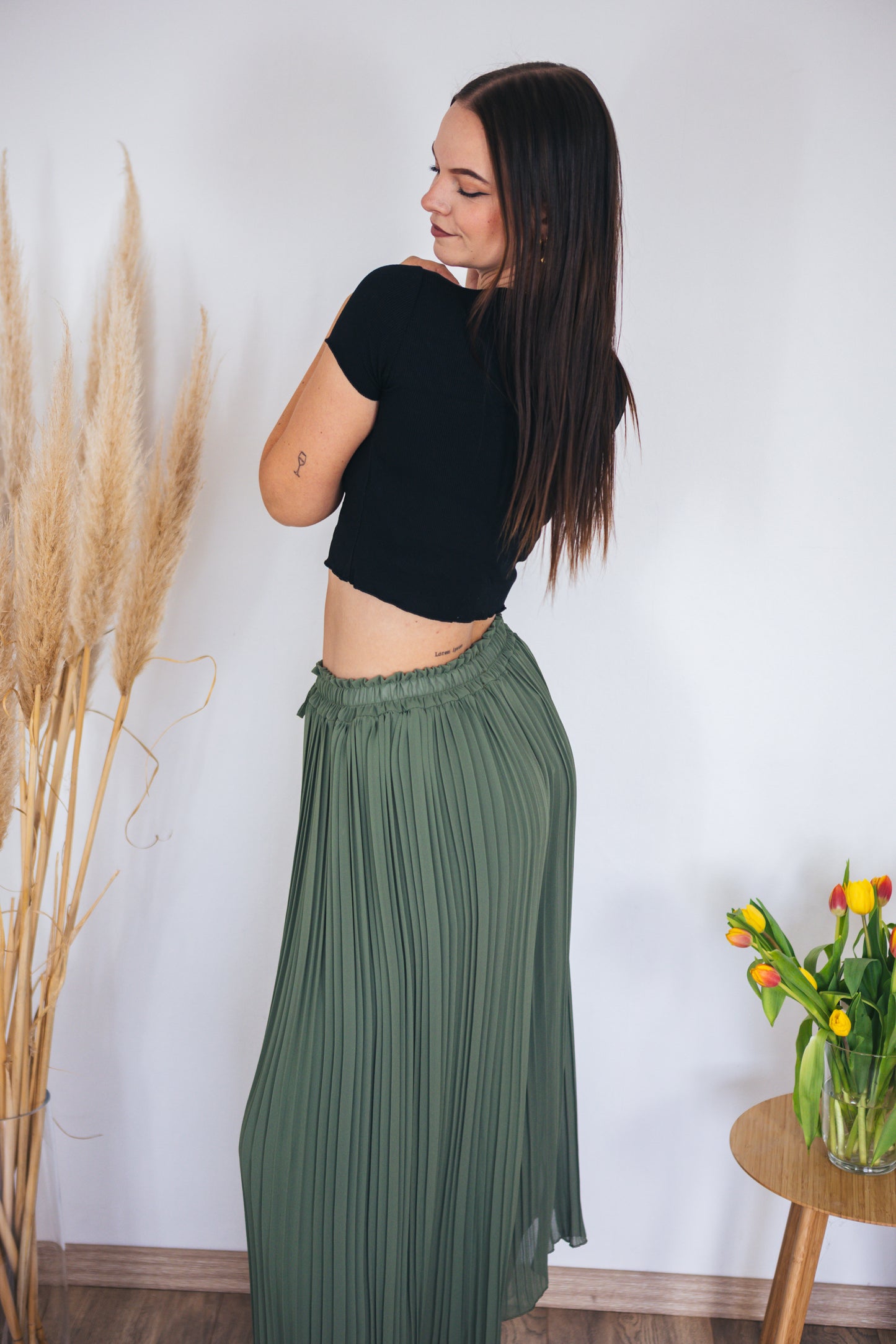 Plisseehose "Tania" khaki