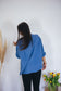 Musselinbluse oversized Jeansblau